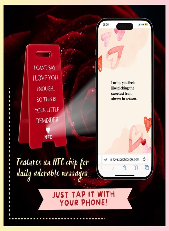 لوحة تذكير بالحب بتقنية NFC - هدية "أحبك" للأب أو الأم من الابنة أو الابن، هدية رومانسية للأزواج، للحبيب أو الحبيبة، الزوج أو الزوجة - فكرة هدية لعيد الميلاد أو عيد الميلاد - Image 3